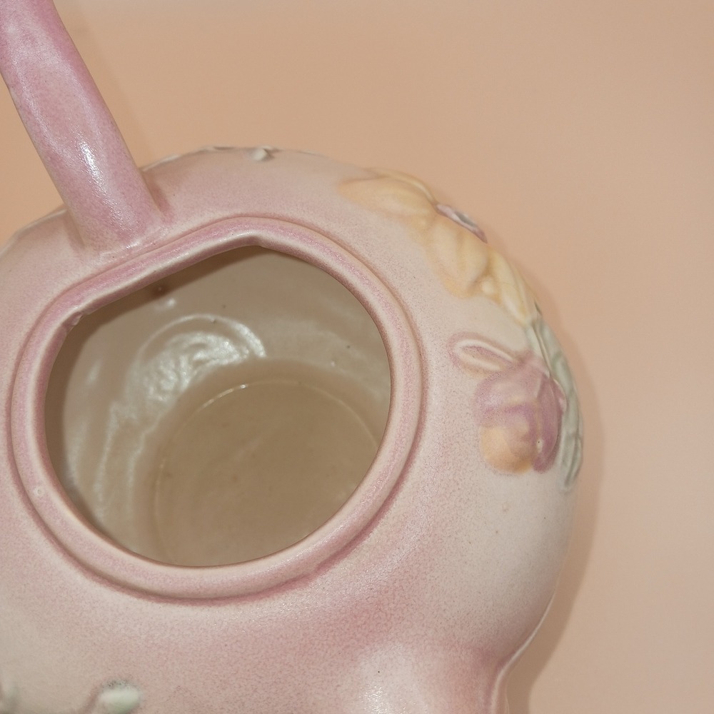 Hull Art Pottery Wildflower Teapot Pink Blue Yellow Floral W-10 1940s Vintage - Picture 6 of 9